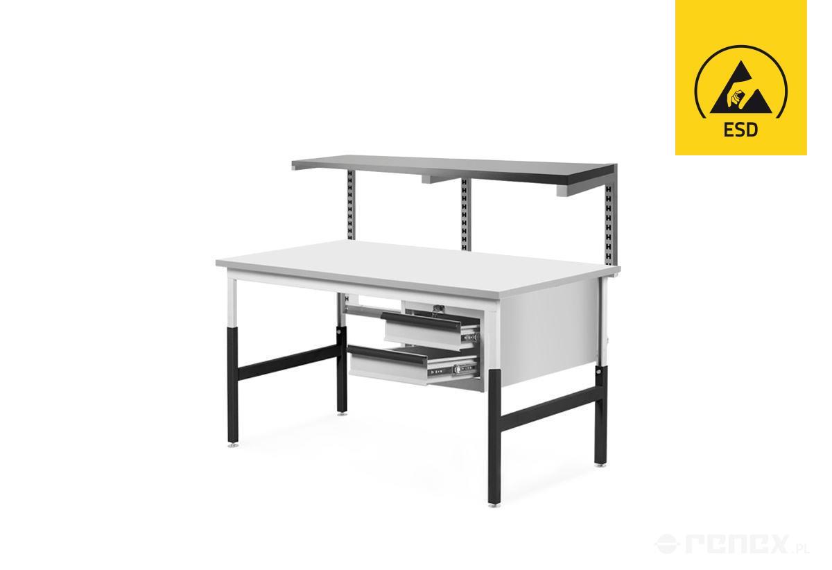 REECO Classic industrial table with add-on unit and shelf 1500 mm