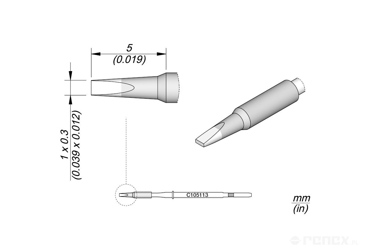 C105113 Tip Cartridge for JBC NT105 and NP105 Nano Soldering tools