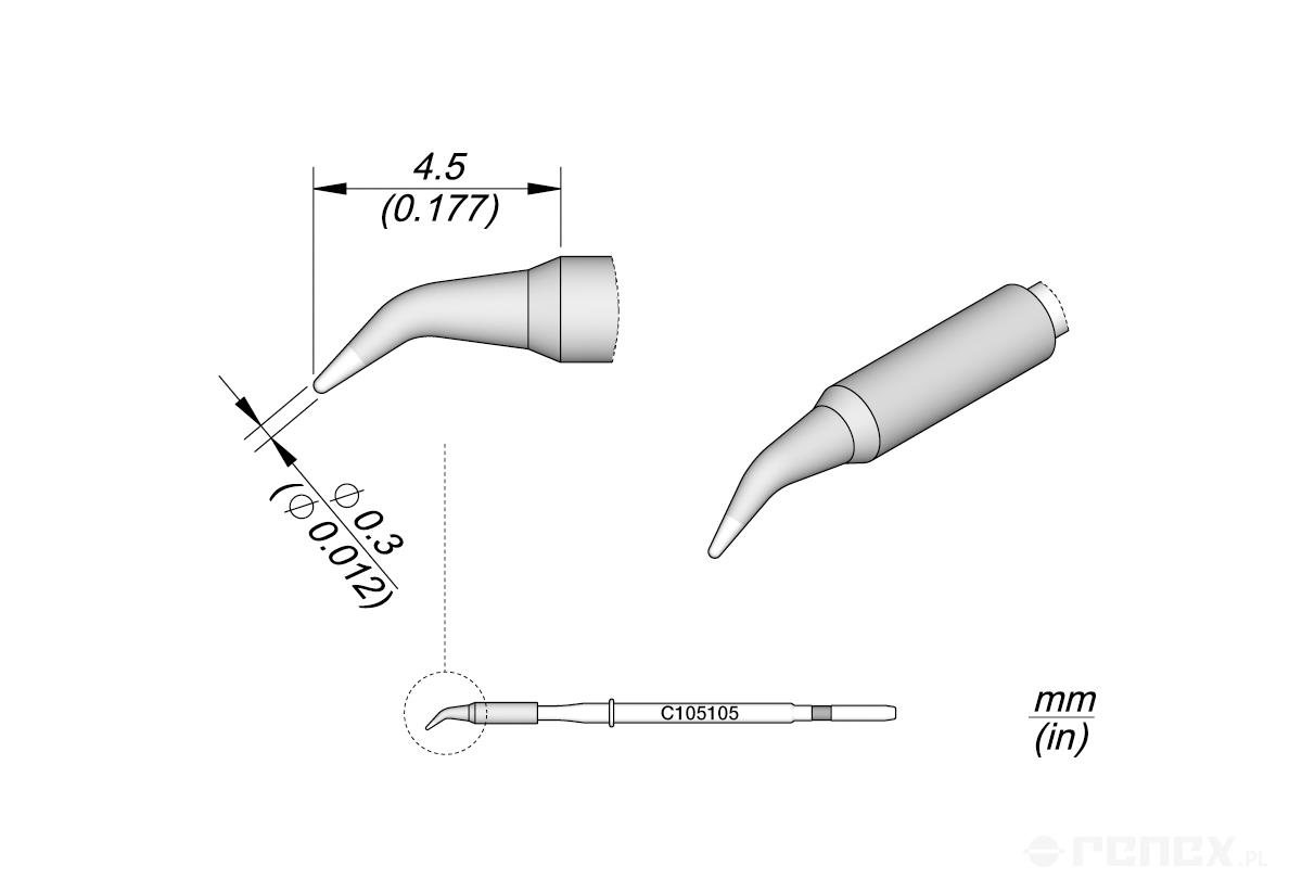 C105105 Tip Cartridge for JBC NT105 and NP105 Nano Soldering tools