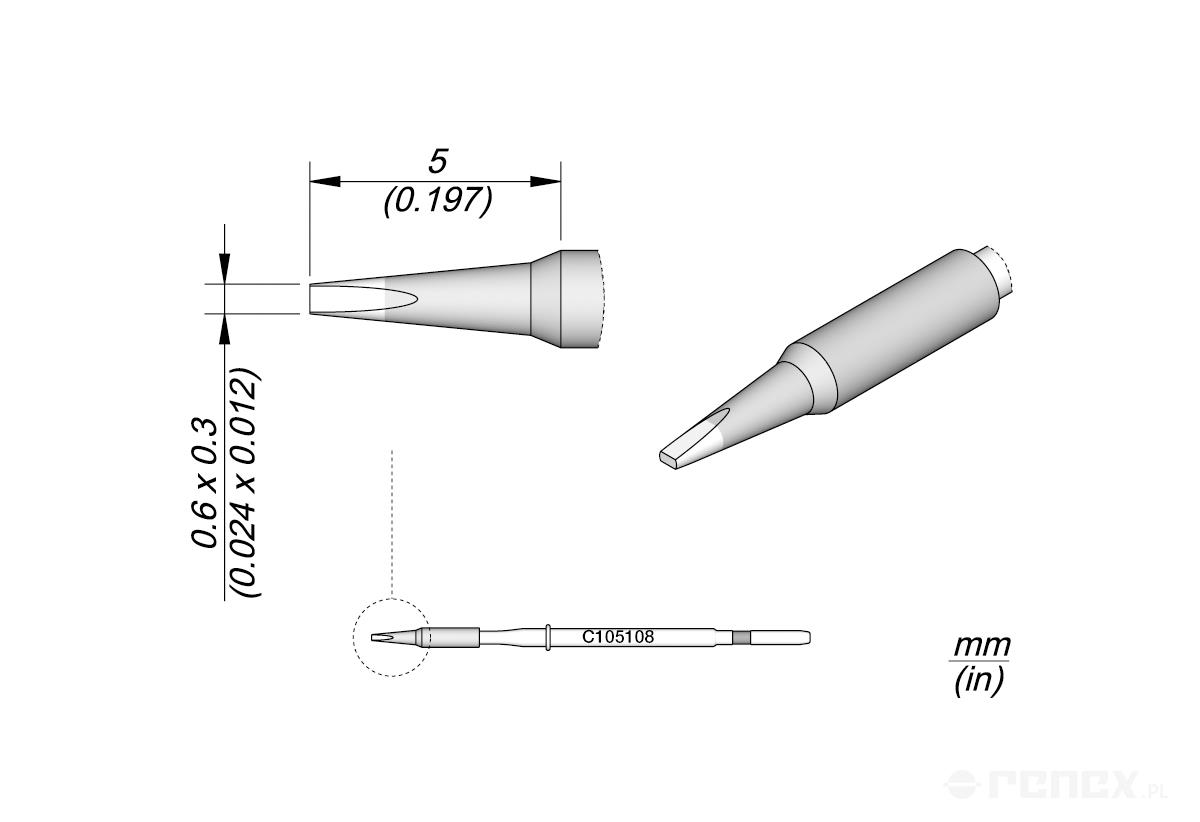 C105108 Tip Cartridge for JBC NT105 and NP105 Nano Soldering tools