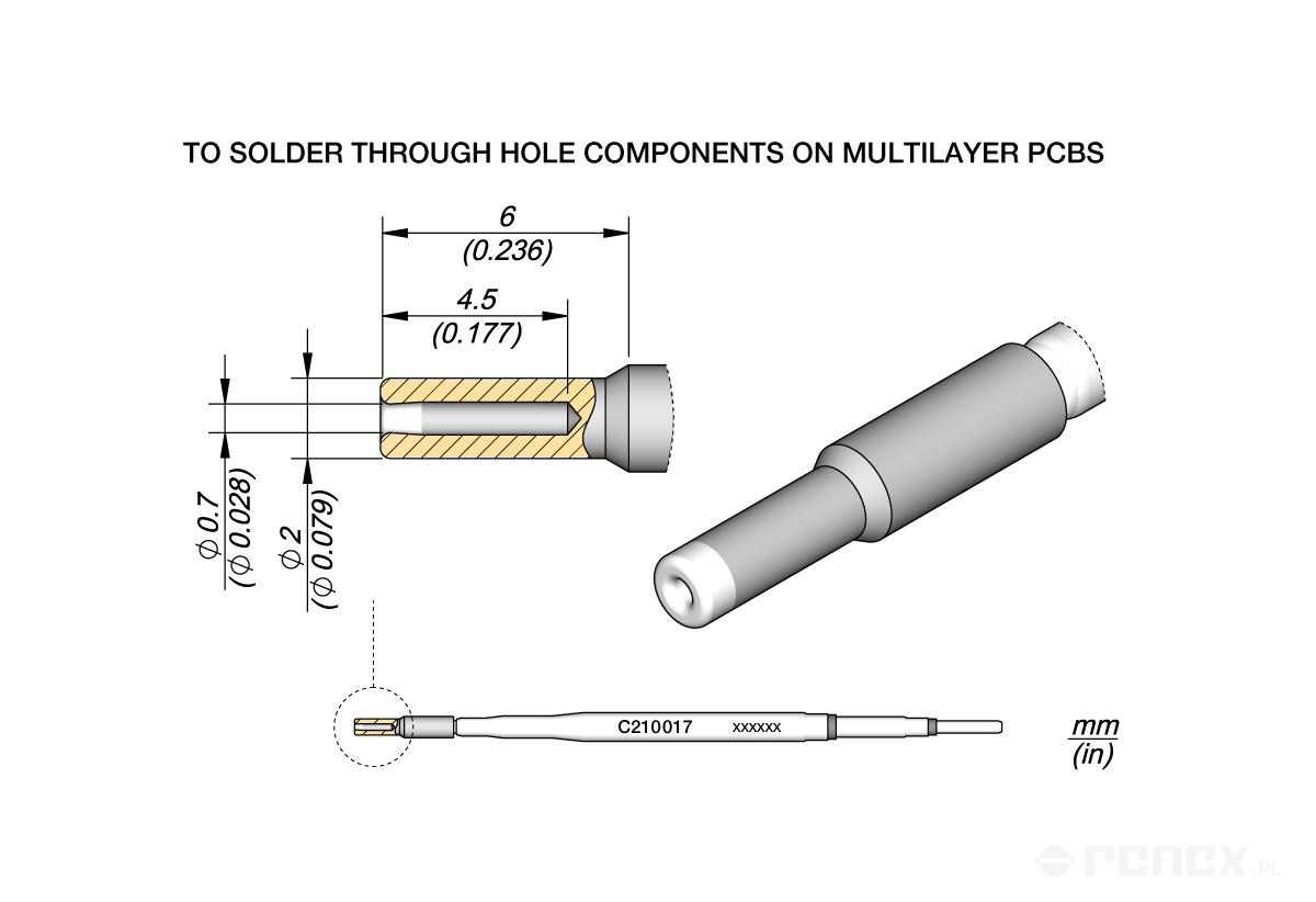 C210017 Tip Cartridge for JBC T210 handle