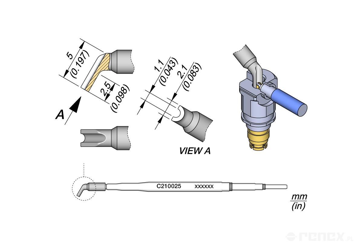 C210025 Tip Cartridge for JBC T210 handle