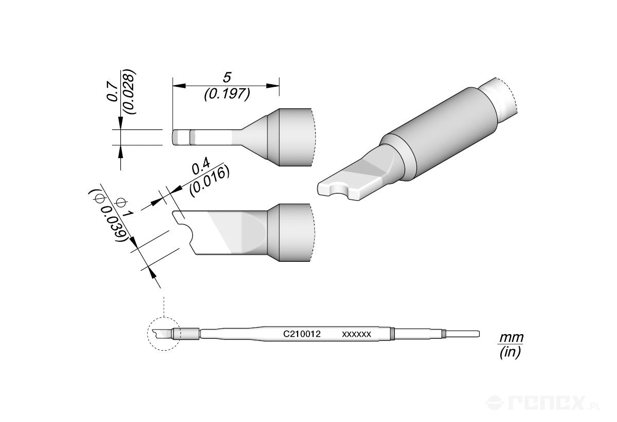 C210012 Tip Cartridge for JBC T210 handle