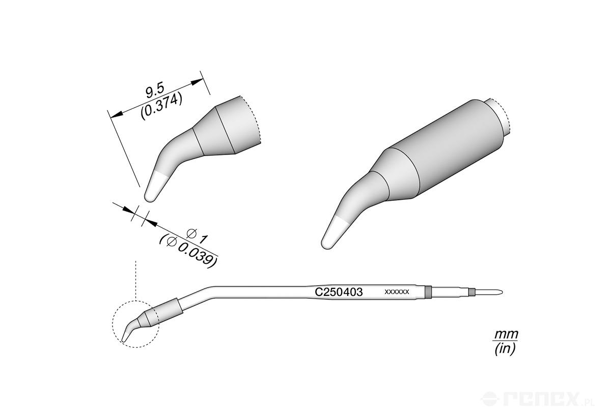 C250403 Tip Cartridge for JBC AL250 Auto-Feed & AP250 Solder Feed Irons