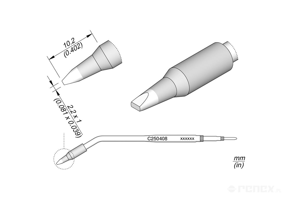 C250408 Tip Cartridge for JBC AL250 Auto-Feed & AP250 Solder Feed Irons