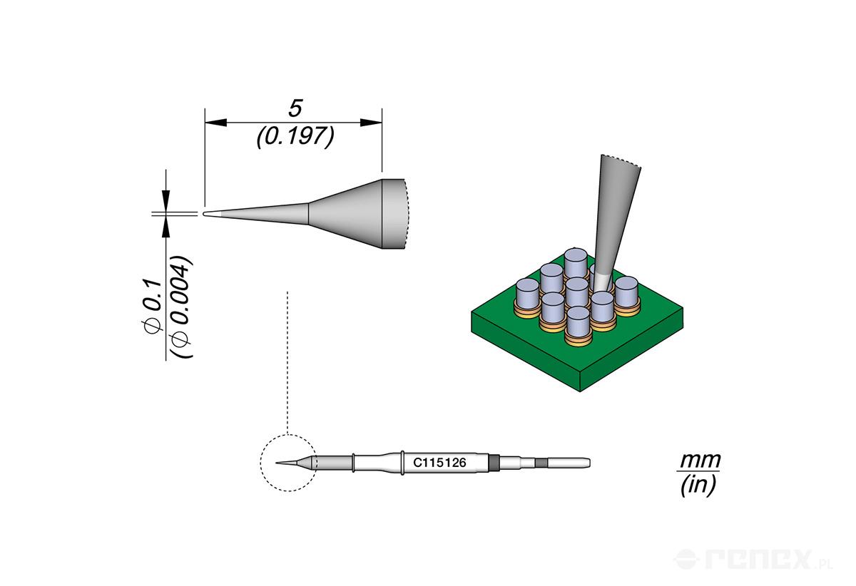 C115126 Tip Cartridge for JBC NT115, AN115 & NP115 Micro Tweezers