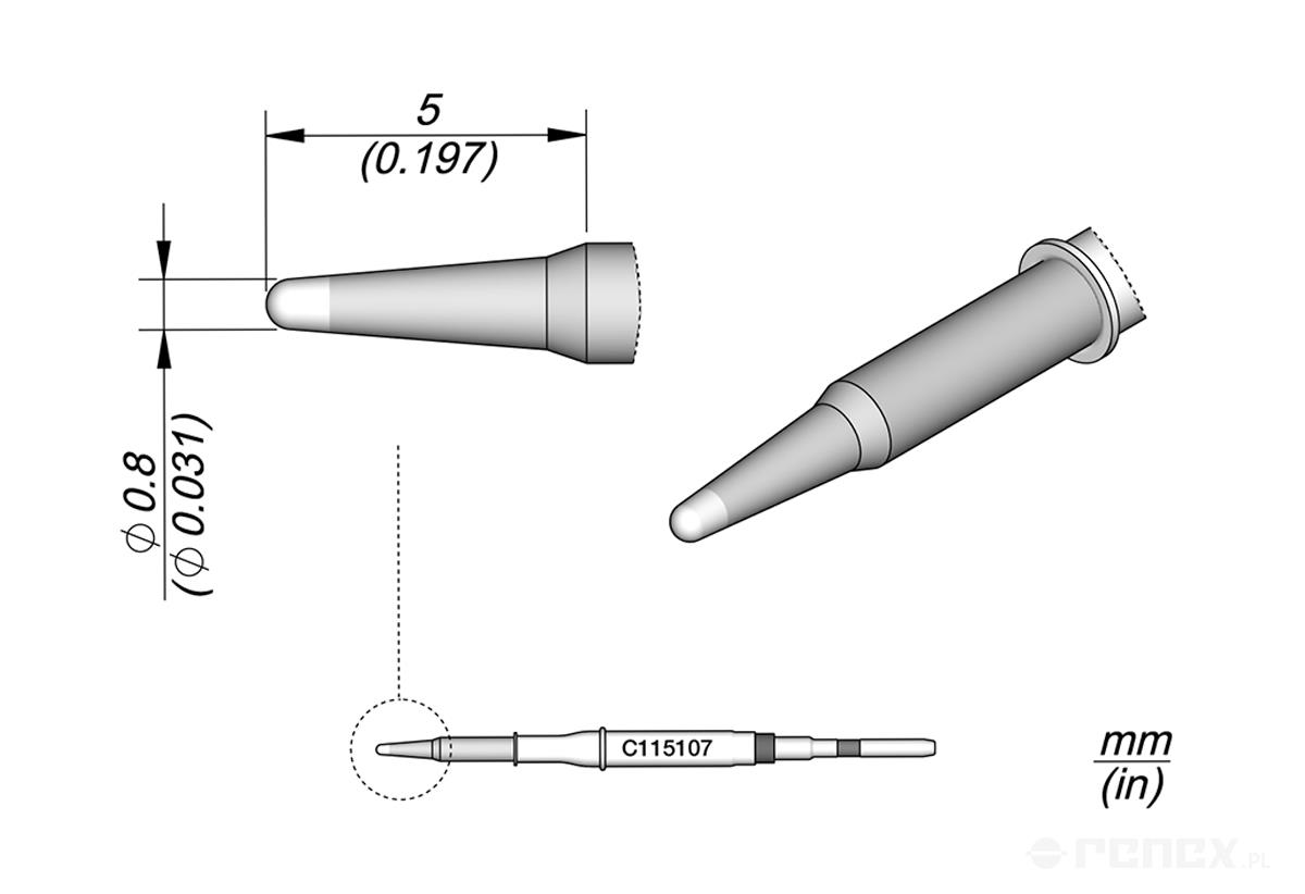 C115107 Tip Cartridge for JBC NT115, AN115 & NP115 Micro Tweezers