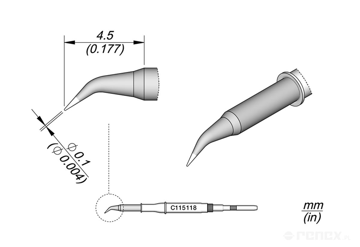 C115118 Tip Cartridge for JBC NT115, AN115 & NP115 Micro Tweezers