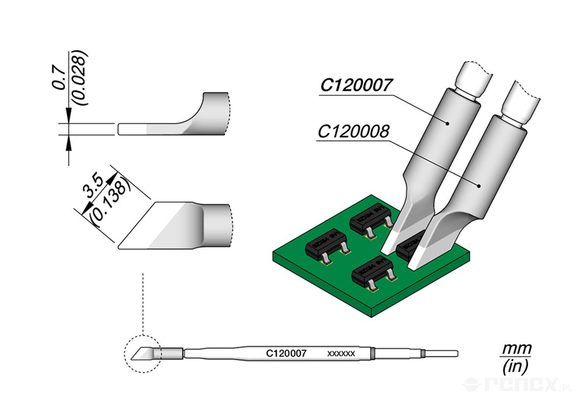 C120007 Tip Cartridge for JBC AM120 & PA120 Micro Tweezers