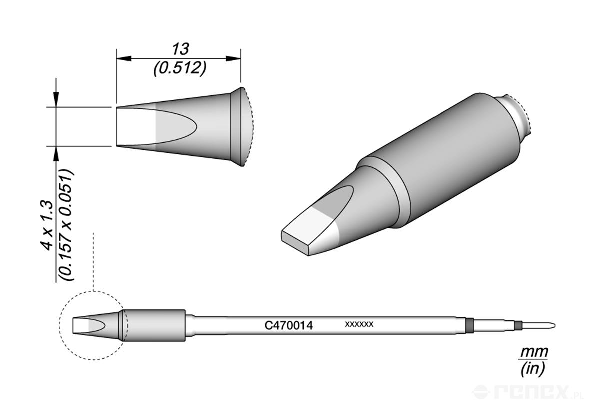 C470014 Tip Cartridge for JBC T470 HD Handles & HT470 HD Thermal Tweezers