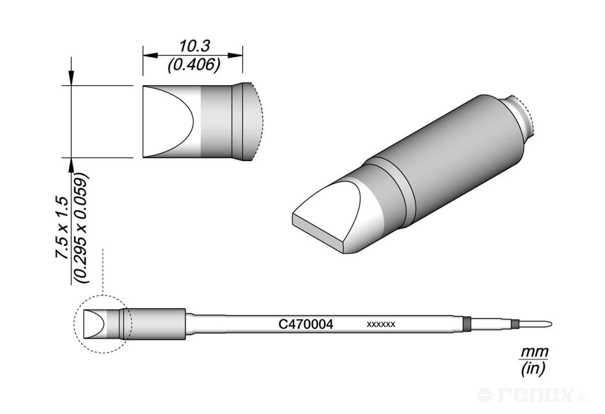 C470004 Tip Cartridge for JBC T470 HD Handles & HT470 HD Thermal Tweezers