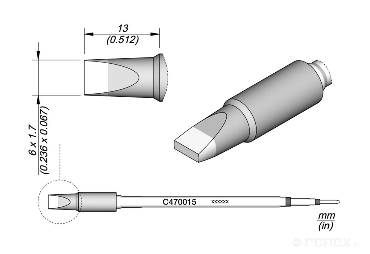 C470015 Tip Cartridge for JBC T470 HD Handles & HT470 HD Thermal Tweezers