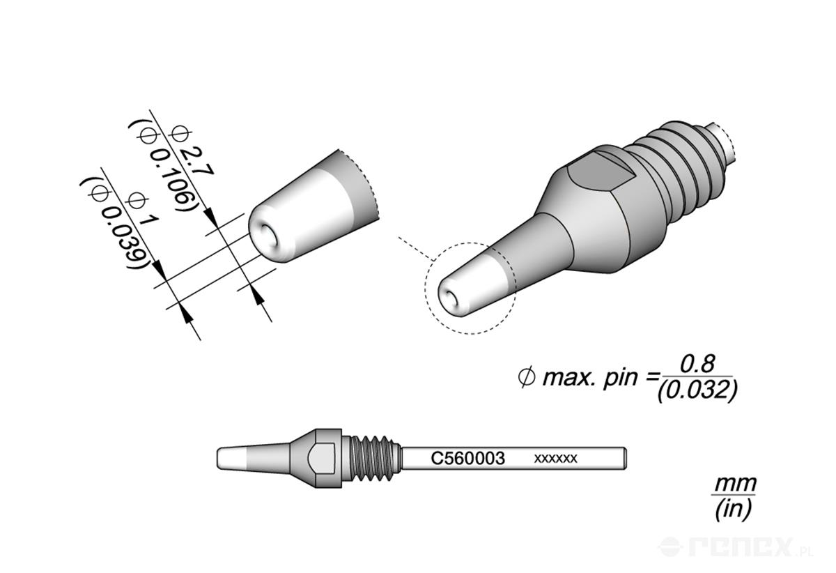 C560003 Tip for JBC DR560 Desoldering Iron