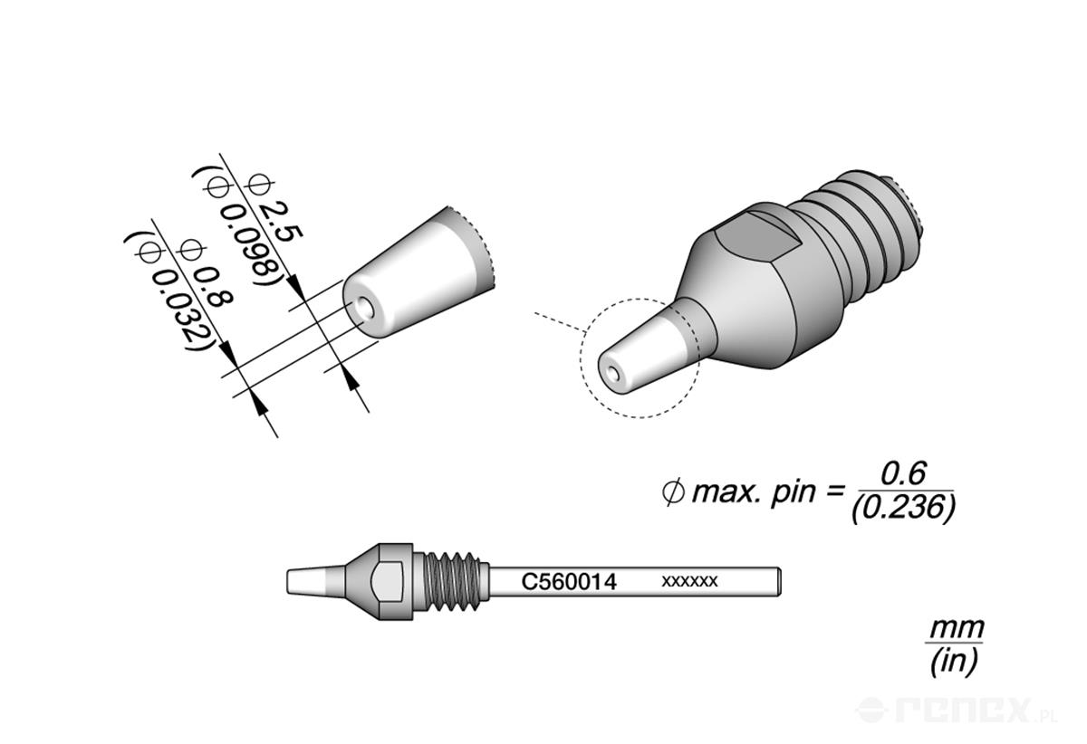 C560014 Tip for JBC DR560 Desoldering Iron