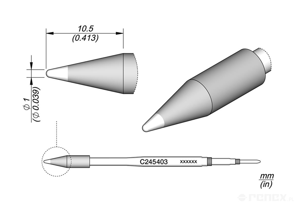 C245403 Tip Cartridge for JBC T245 handle