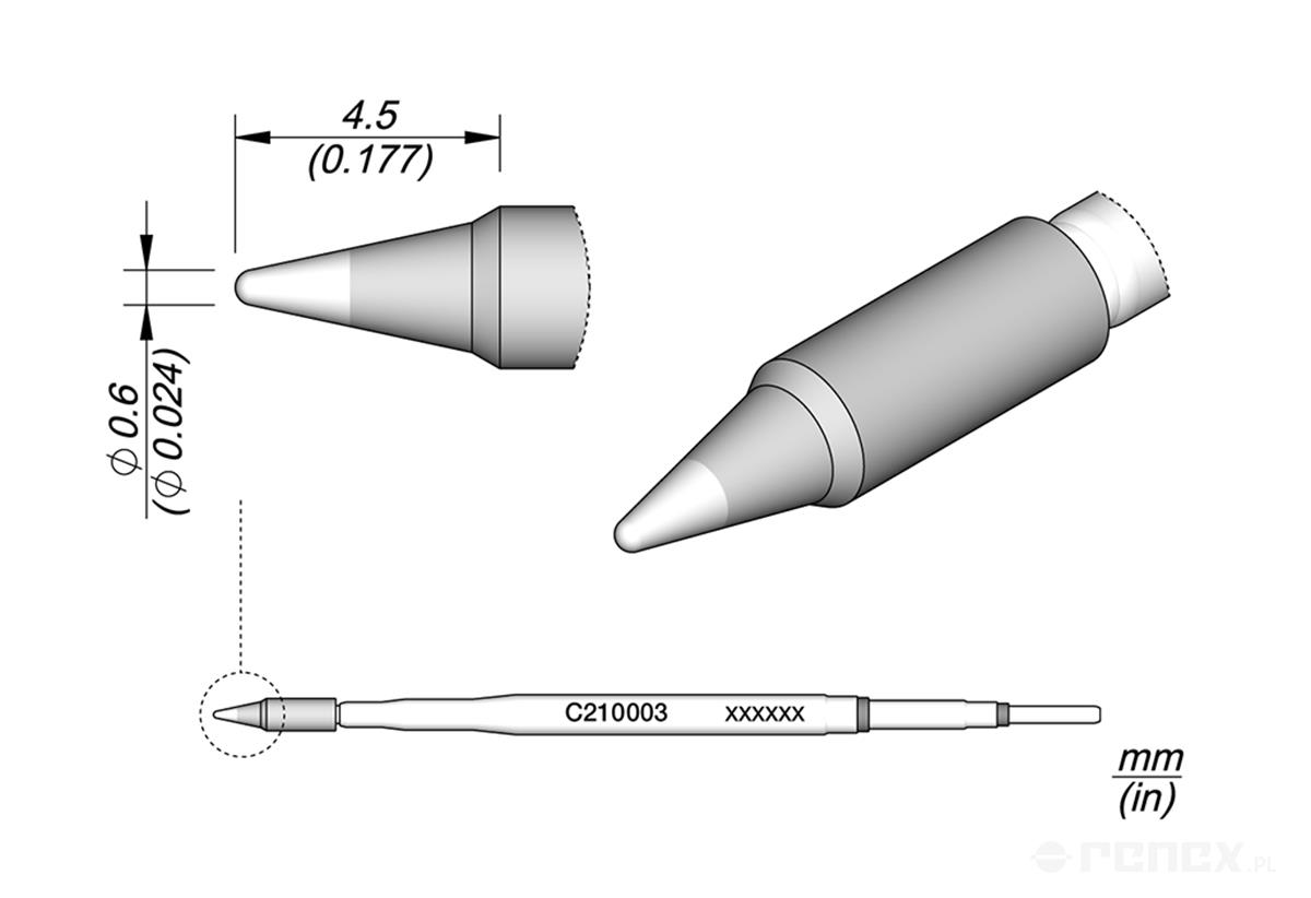 C210003 Tip Cartridge for JBC T210 handle