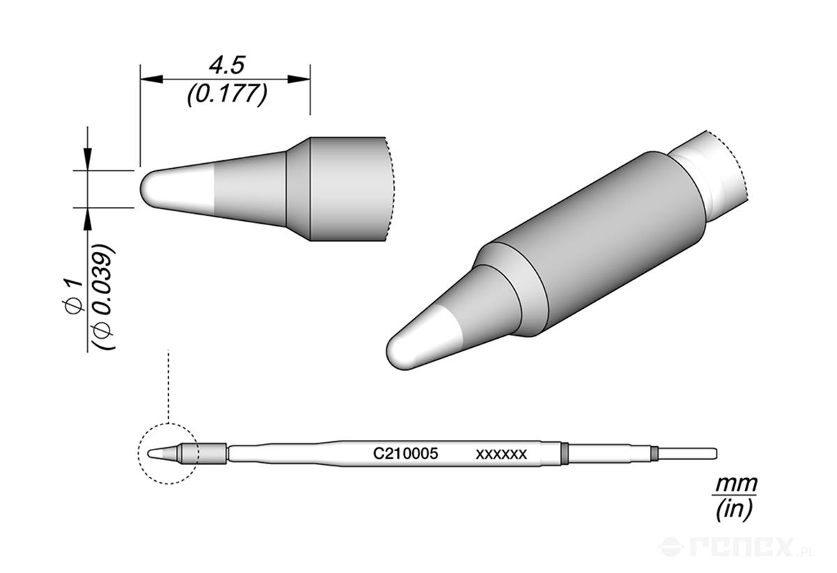 C210005 Tip Cartridge for JBC T210 handle