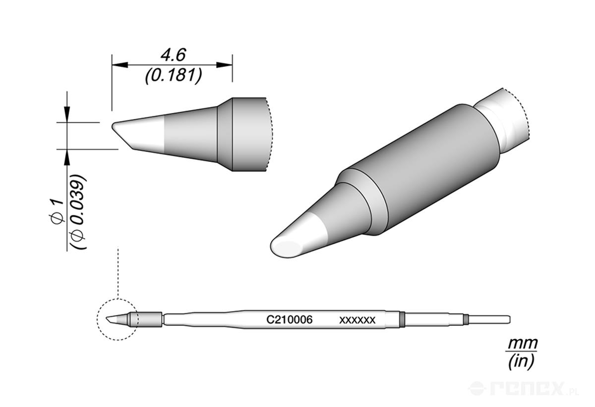 C210006 Tip Cartridge for JBC T210 handle