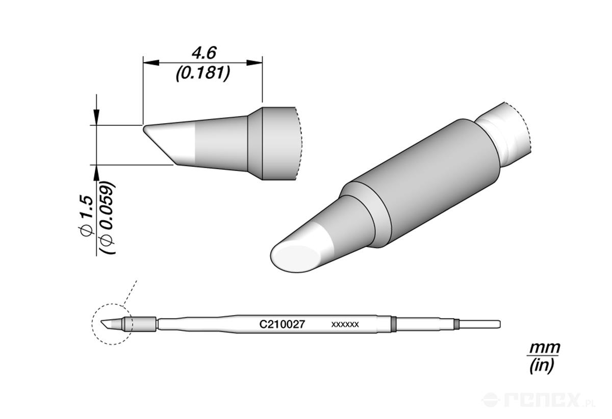 C210027 Tip Cartridge for JBC T210 handle