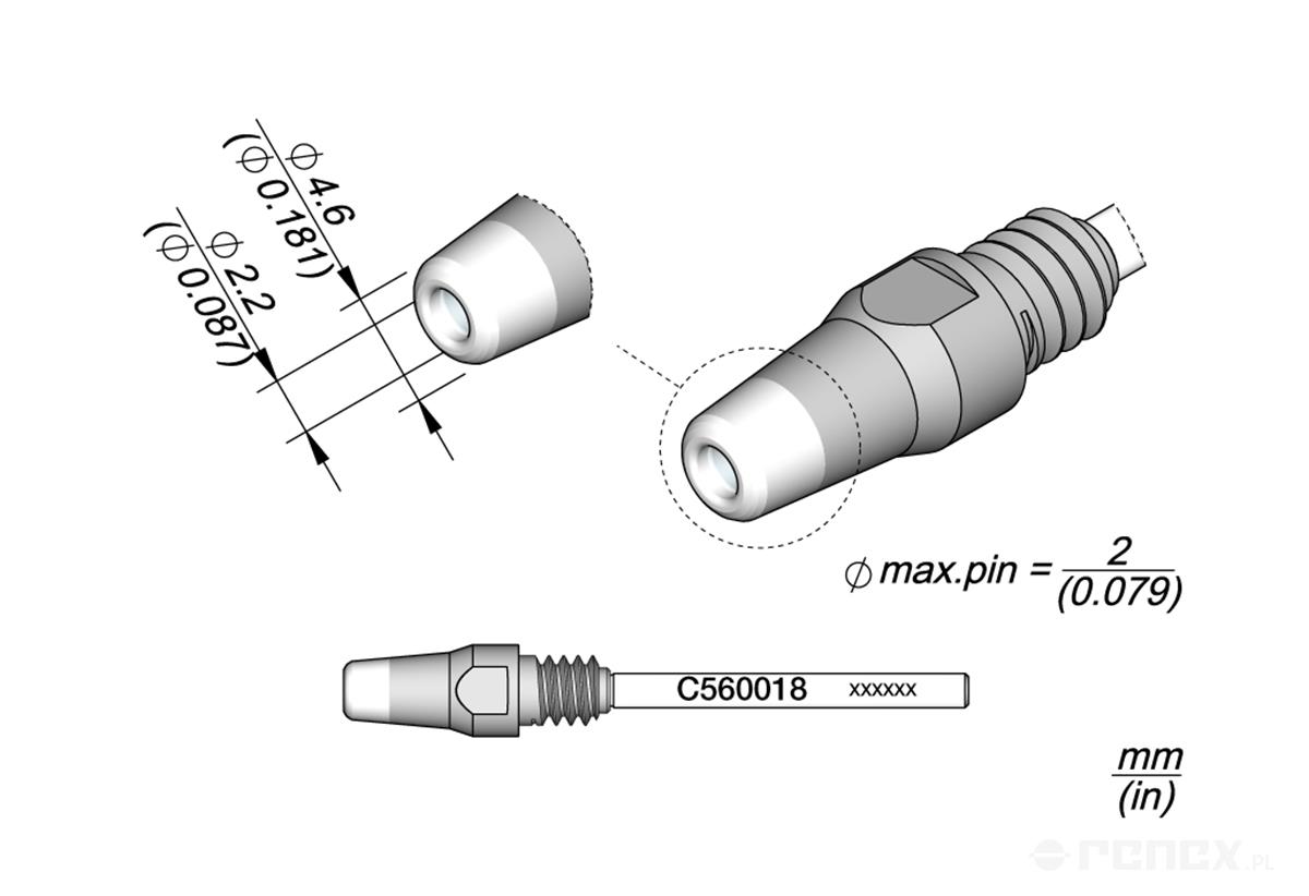 C560018 Tip for JBC DR560 Desoldering Iron