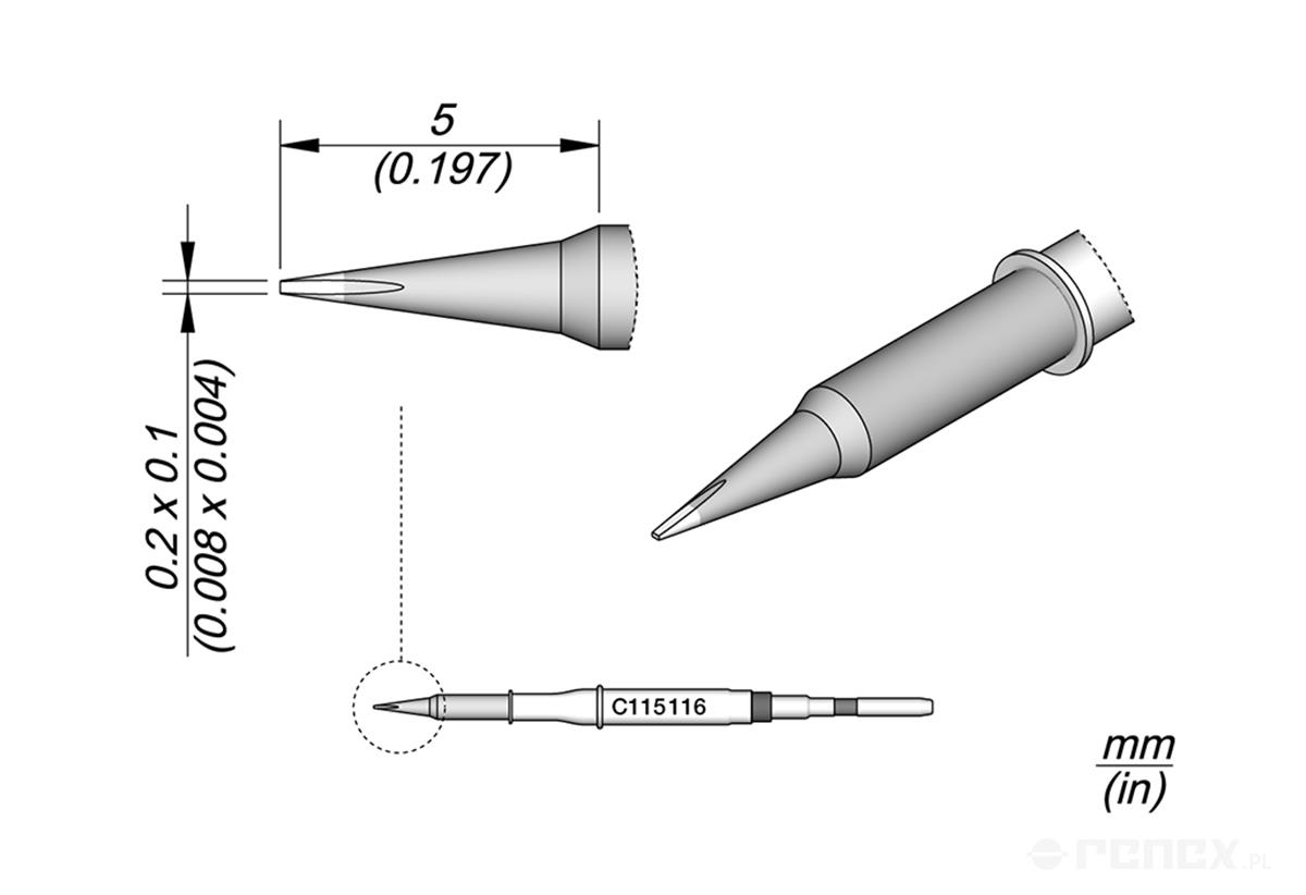 C115116 Tip Cartridge for JBC NT115, AN115 & NP115 Micro Tweezers