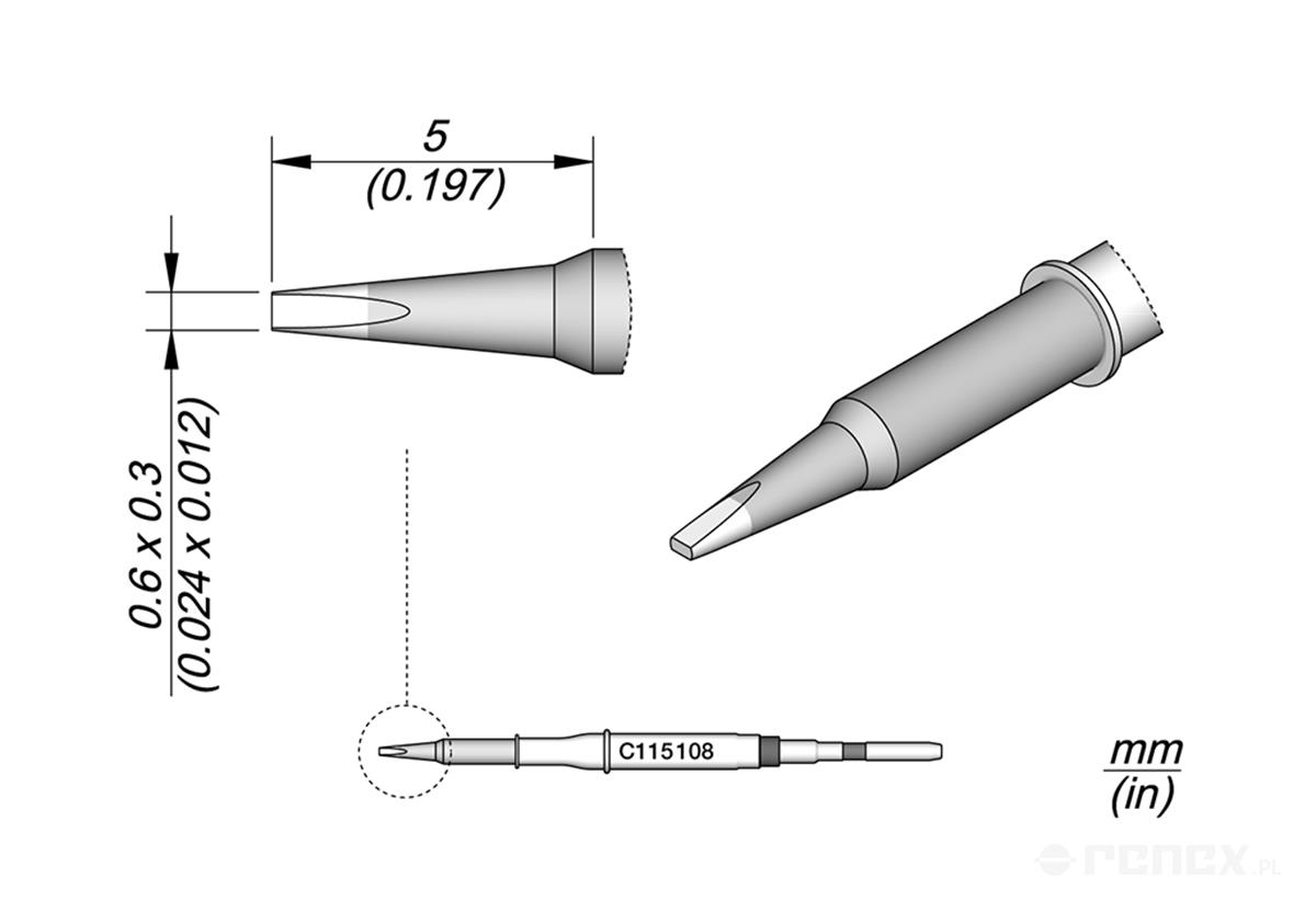 C115108 Tip Cartridge for JBC NT115, AN115 & NP115 Micro Tweezers