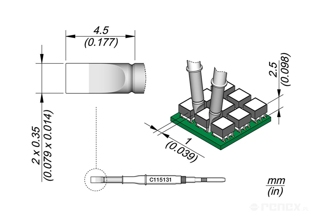 C115131 Tip Cartridge for JBC NT115, AN115 & NP115 Micro Tweezers