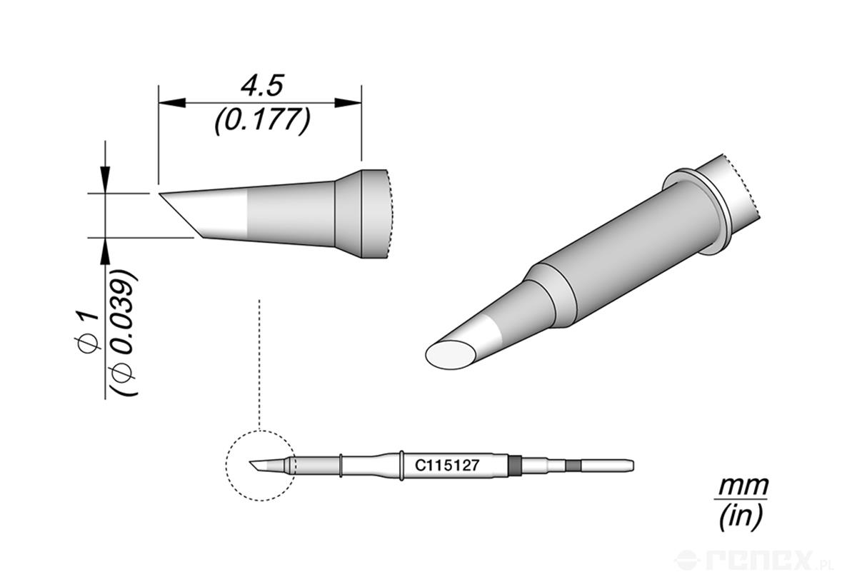 C115127 Tip Cartridge for JBC NT115, AN115 & NP115 Micro Tweezers