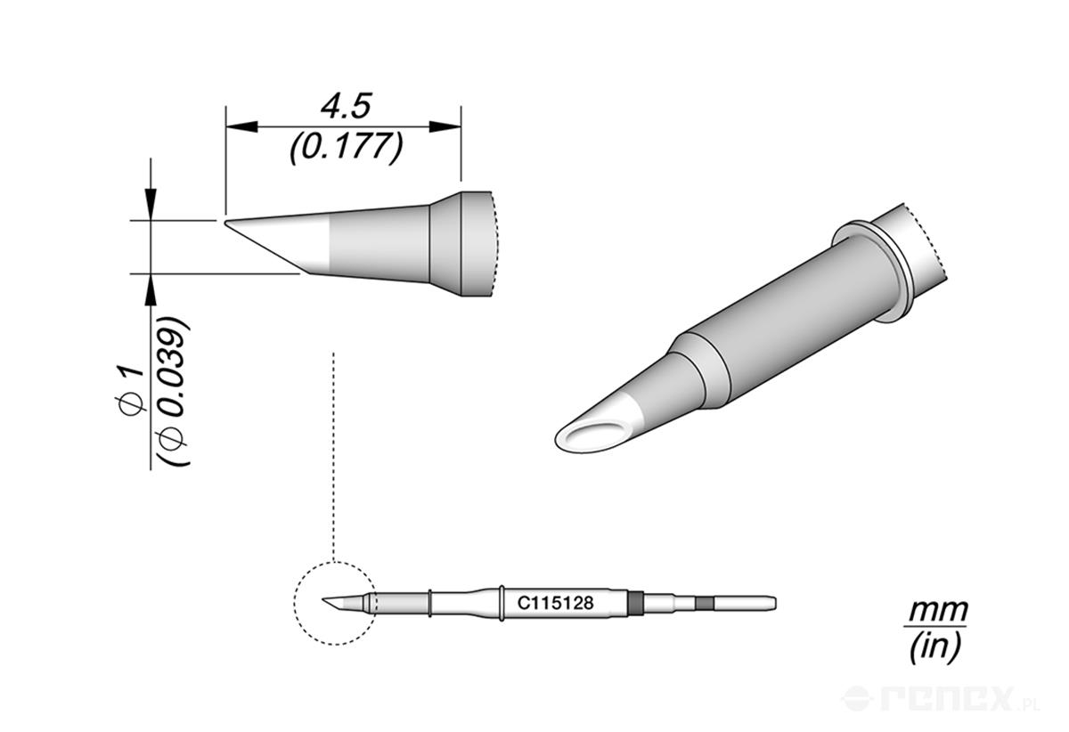 C115128 Tip Cartridge for JBC NT115, AN115 & NP115 Micro Tweezers