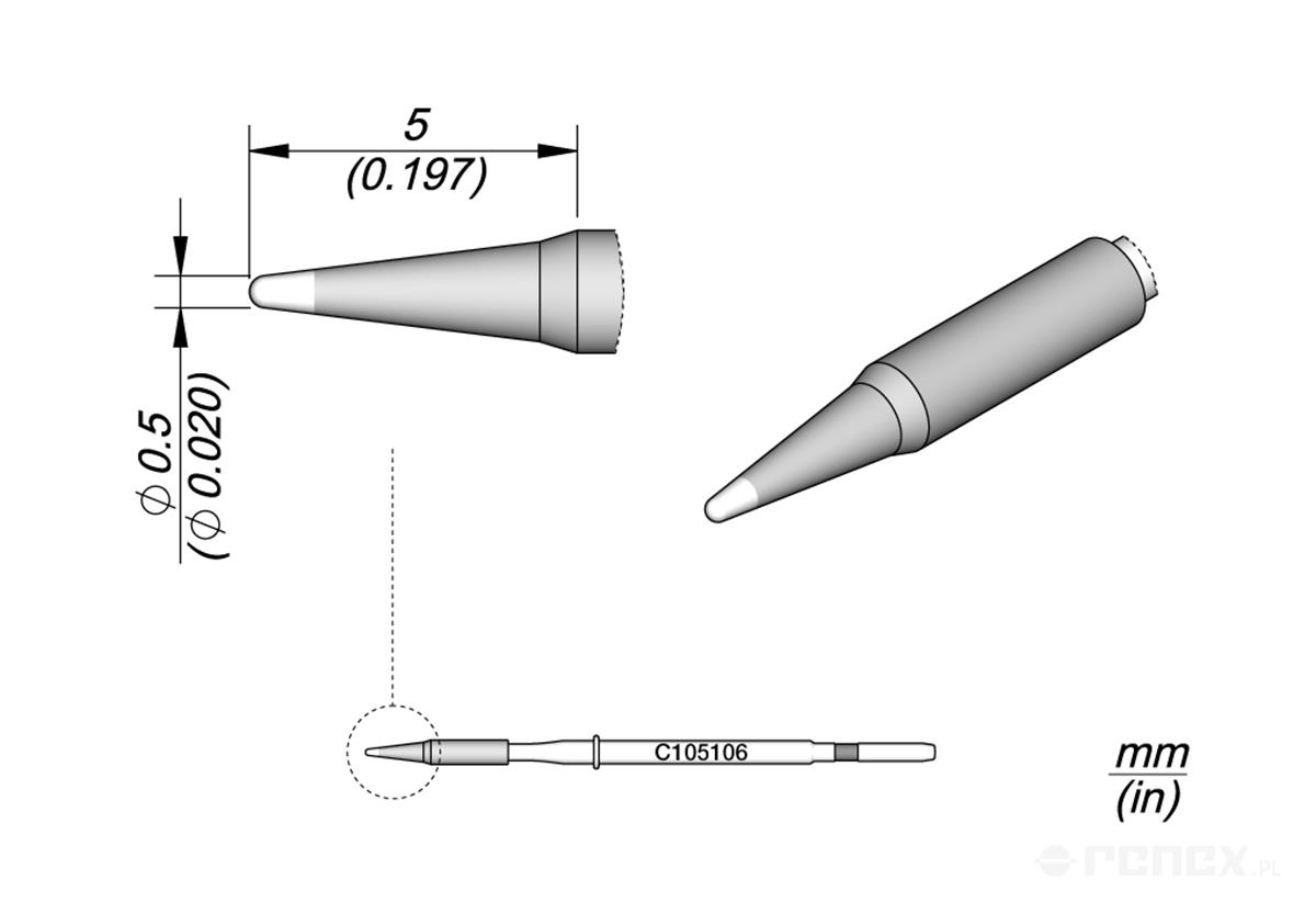 C105105 Tip Cartridge for JBC NT105 and NP105 Nano Soldering tools