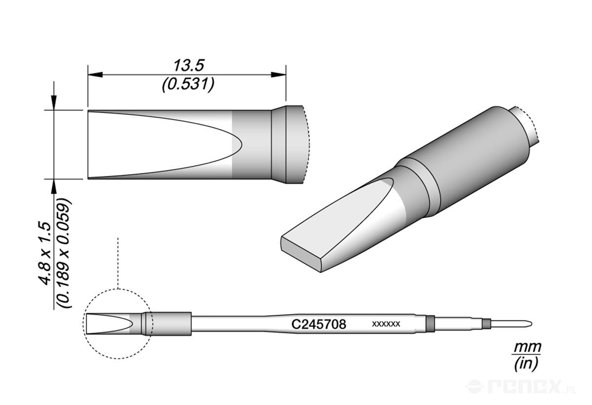 C245708 Catridge Chisel 4.8 x 1.5 HT S2