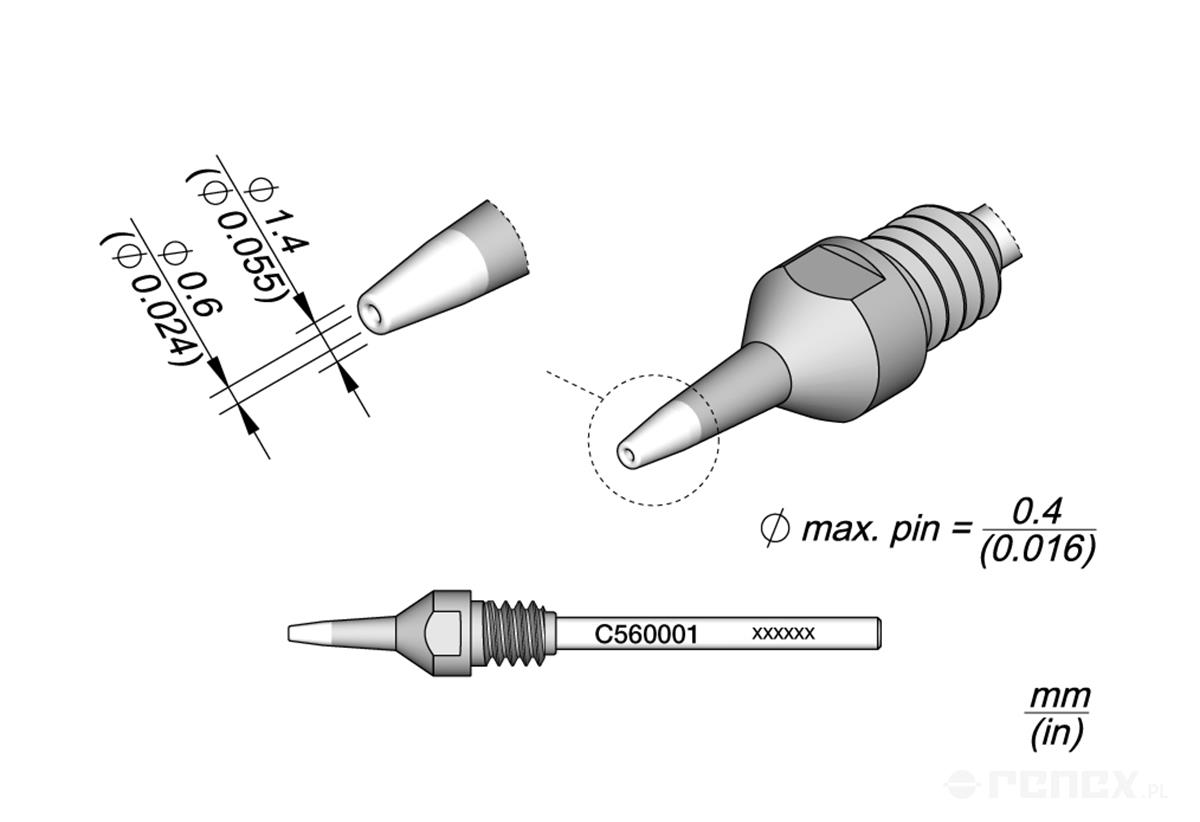 C560001 Tip for JBC DR560 Desoldering Iron