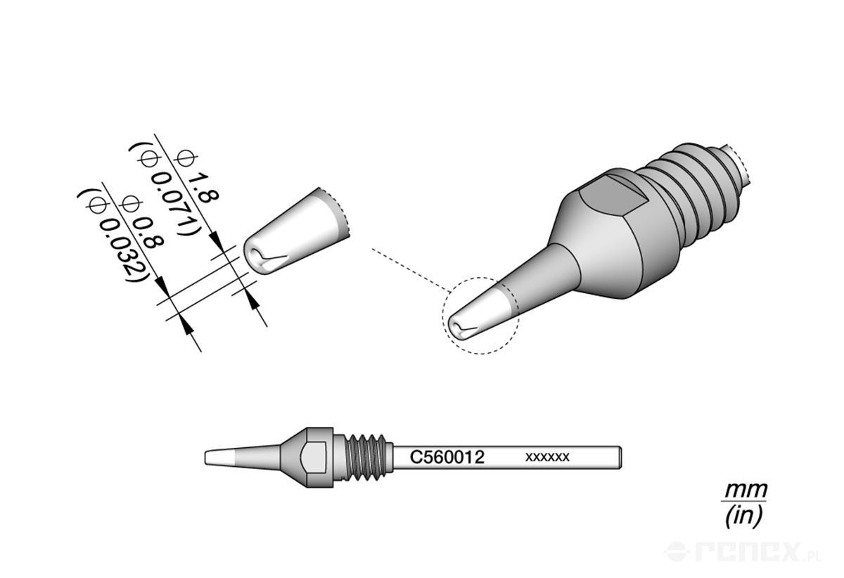 C560012 Tip for JBC DR560 Desoldering Iron