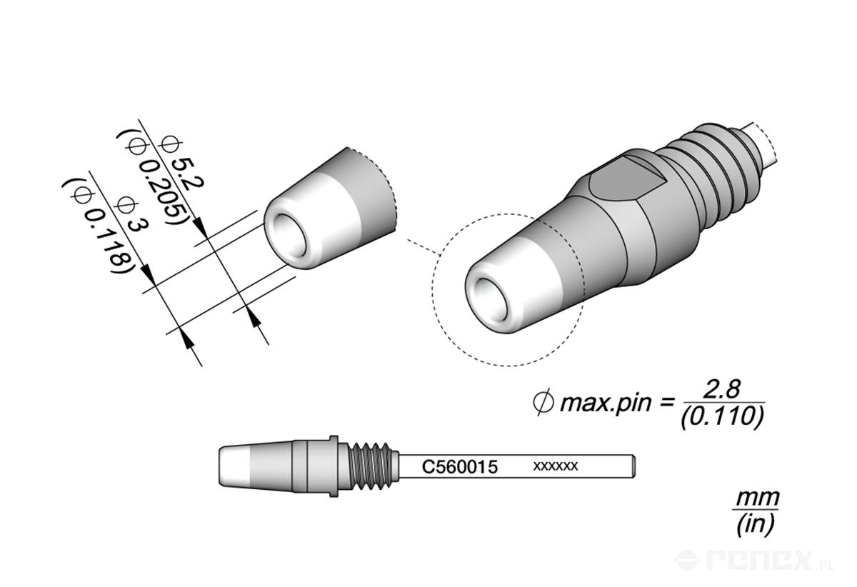 C560015 Tip for JBC DR560 Desoldering Iron