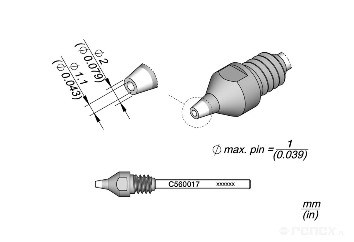 C560017 Tip for JBC DR560 Desoldering Iron