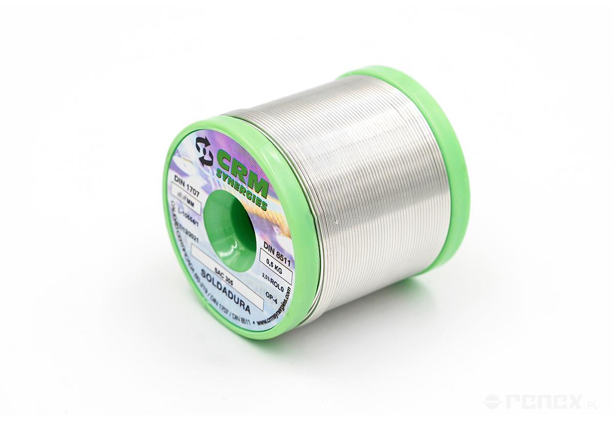 Lead-free cored wire Sn96.5 Ag3.0 Cu0.5, diameter: 0.8mm, 500g spool