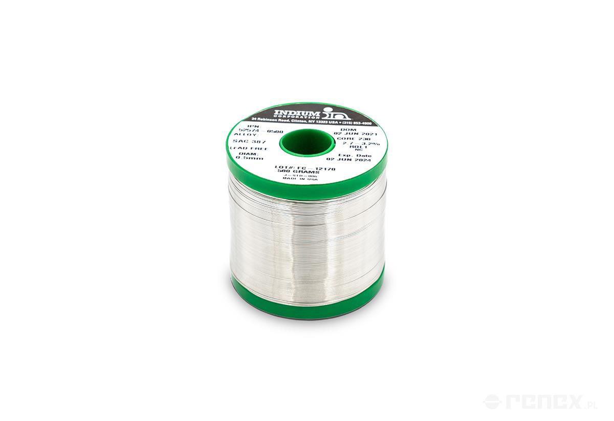 INDIUM lead-free wire Sn96.5Ag3.8Cu0.7 diameter: 0.508mm, 500g spool