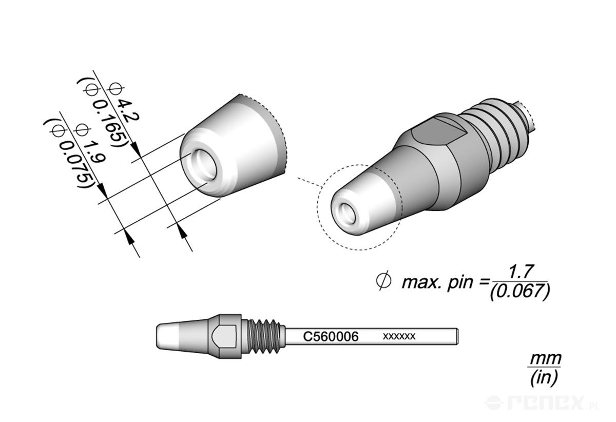 C560006 Tip for JBC DR560 Desoldering Iron