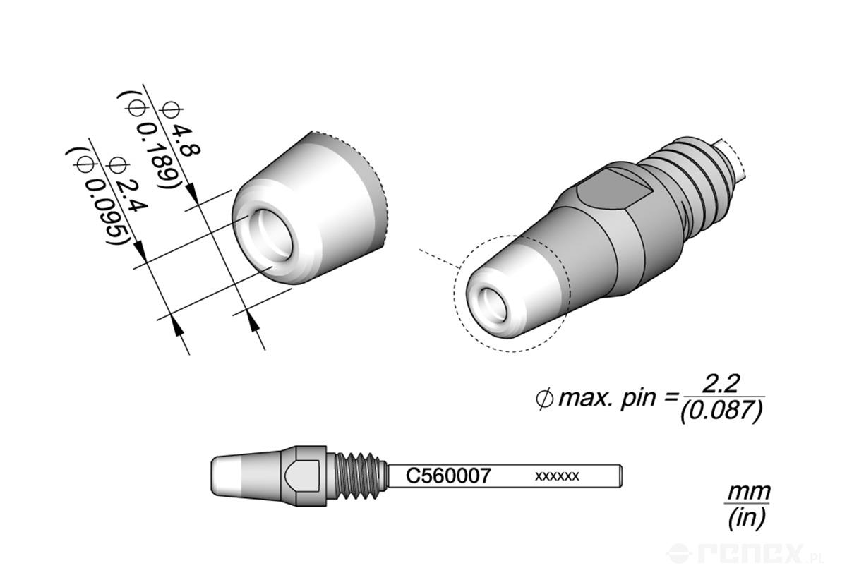 C560007 Tip for JBC DR560 Desoldering Iron