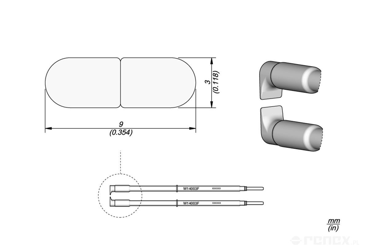 W14003F Flat Blade Cartridges 3mm