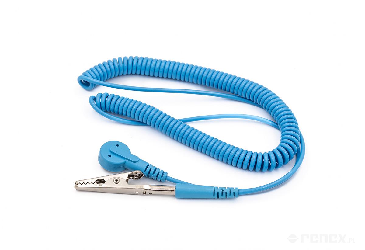 Coiled cord for antistatic strap (2.5 m) latch/banana-crocodile