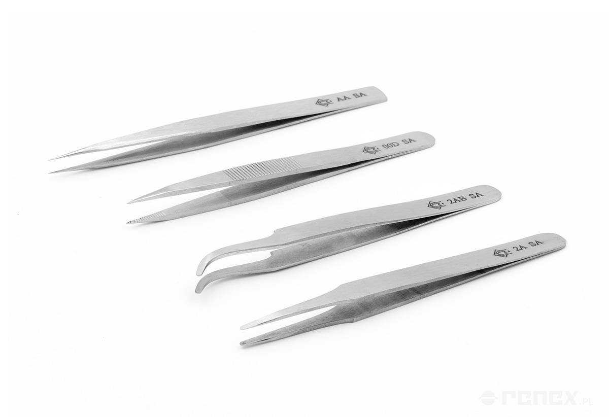 Set of four Piergiacomi professional tweezers in plastic case, FREE Piergiacomi clipper TRE-03NB