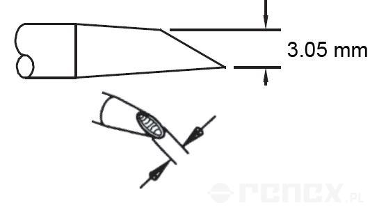 PACE TD-100 miniwave soldering tip - 3.05 mm, truncated