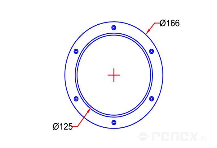 Flange for extraction cabinet 125 mm, white