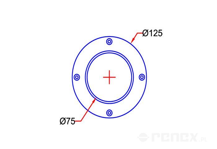 Flange for extraction cabinet 75 mm, white