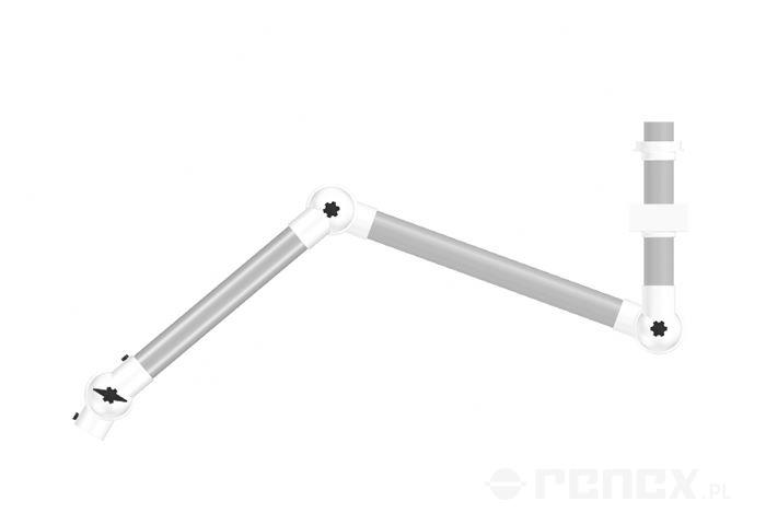 ALSIDENT arm 750 mm for ALUMINIUM 50 system, ceiling-mounted, black connections