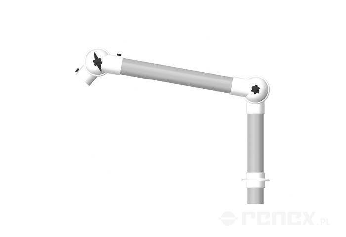 ALSIDENT arm 445 mm for ALUMINIUM 50 system, tabletop-mounted, black connections