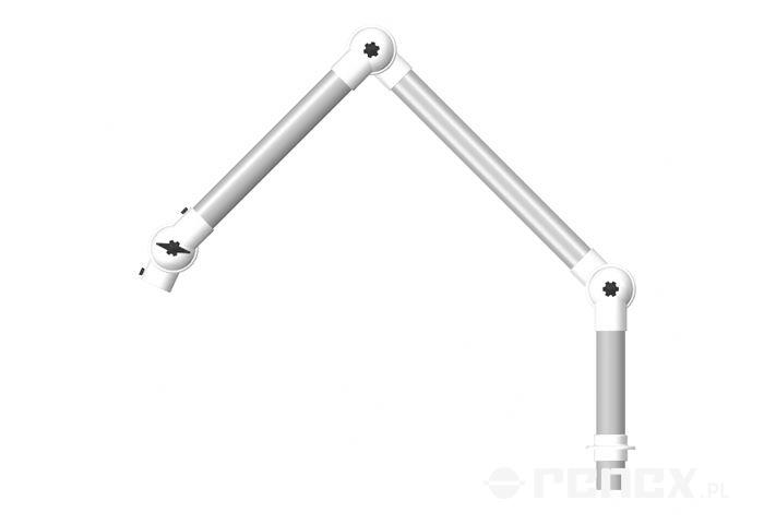 ALSIDENT arm 765 mm for ALUMINIUM 50 system, tabletop-mounted, black connections