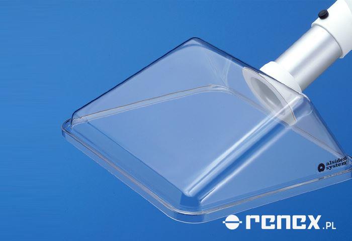 Rectangular transparent suction head with black flange - 245x220 mm