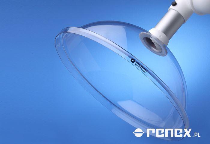 Round suction head, transparent with red flange - diameter 385 mm